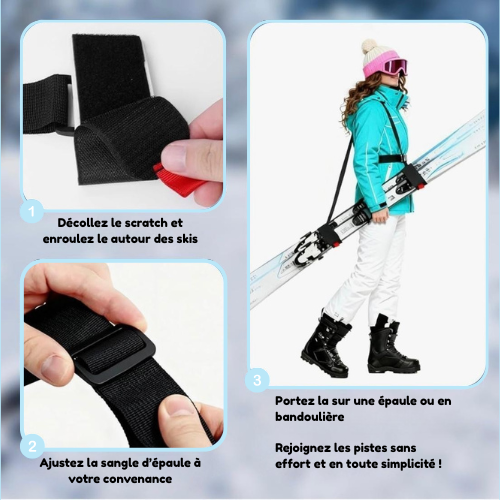Skimate Plus - Votre enfant porte ses skis tout seul, facilement !