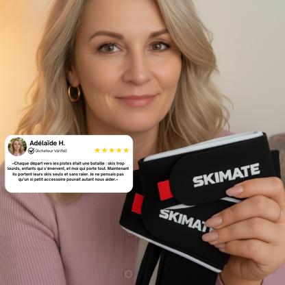 Skimate Plus - Votre enfant porte ses skis tout seul, facilement !